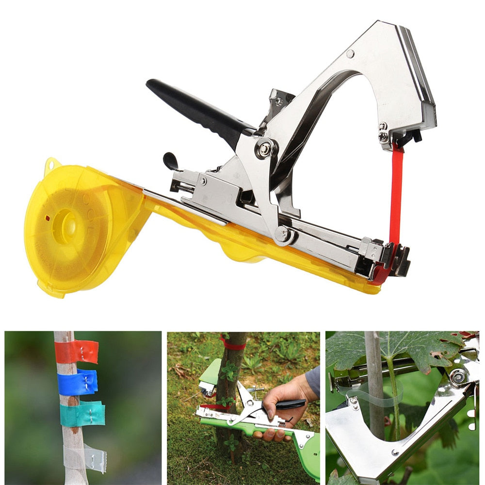 ALLSOME Tying Machine Plant Garden Plant Tapetool Tapener +10 Rolls Tape Set for Vegetable Grape Tomato Cucumber Pepper Flower