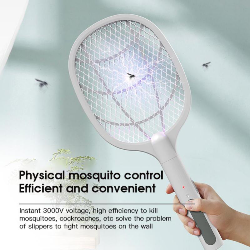 Mosquito Electric Flies Swatter Killer With UV Light USB Rechargeable LED Lamp Summer Mosquito Trap Racket Anti Insect Swatter