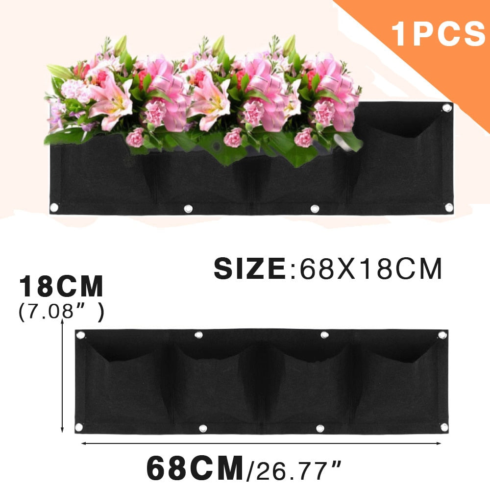 NEW Wall Hanging Pockets Planting Bags Flower Pot Waterproof Grow Bag Garden Planter Vertical Suculentas Plant Pot Home Decor