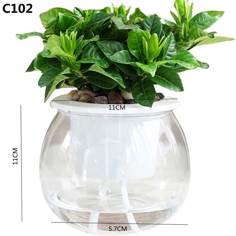 Self Watering Planter Pots Mini Round Design Succulent Plant Pot Indoor Home Garden Modern Decorative Pot Garden Supplies FU