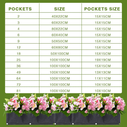 NEW Wall Hanging Pockets Planting Bags Flower Pot Waterproof Grow Bag Garden Planter Vertical Suculentas Plant Pot Home Decor