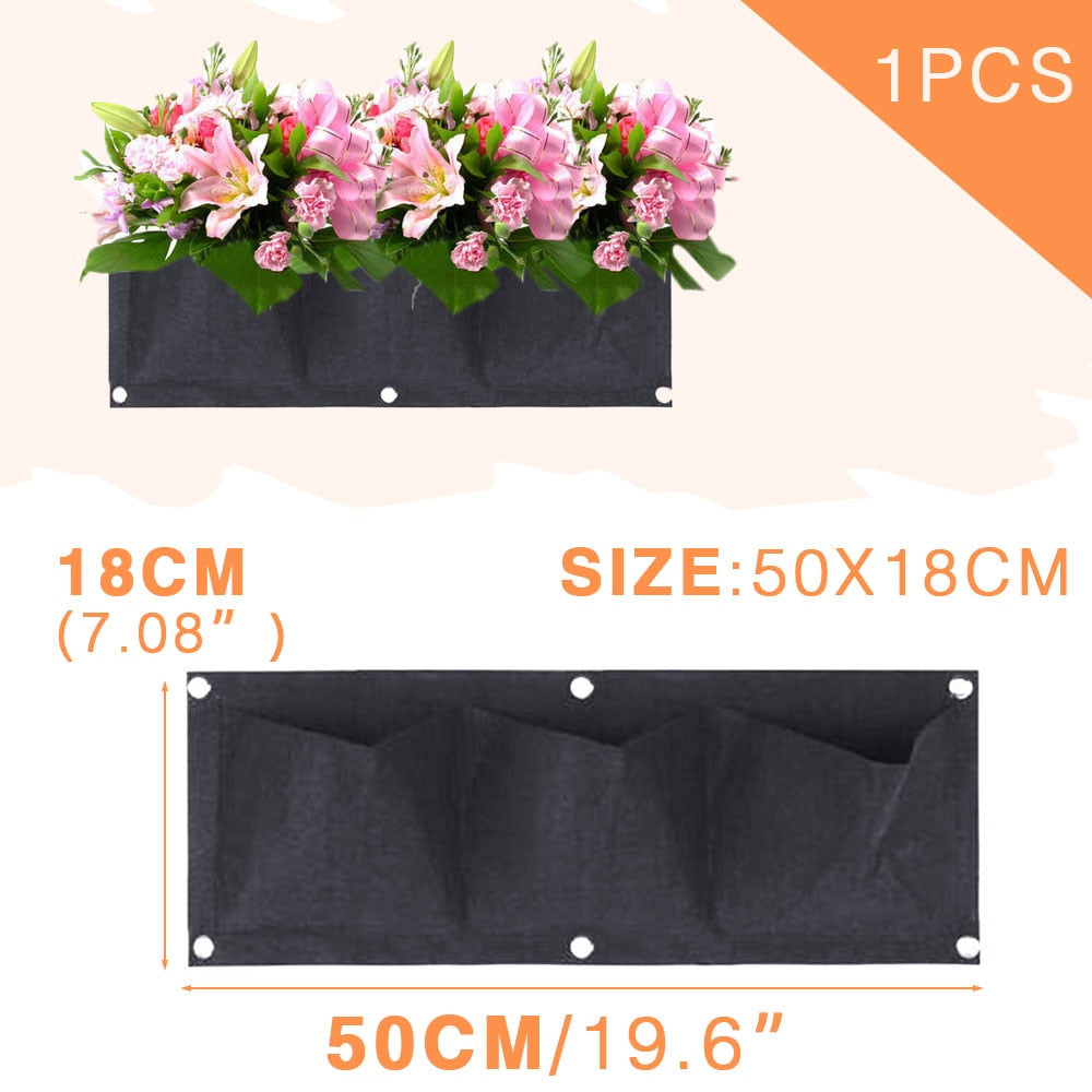 NEW Wall Hanging Pockets Planting Bags Flower Pot Waterproof Grow Bag Garden Planter Vertical Suculentas Plant Pot Home Decor