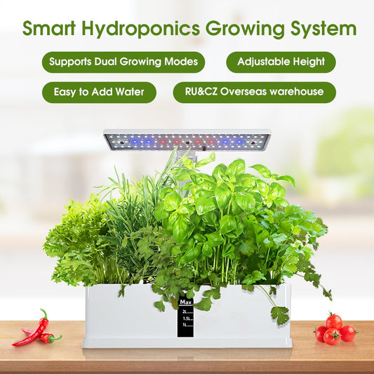 Garden Hydroponics Growing System Indoor Herb Garden Kit Automatic Timing  LED Grow Lights Smart Water Pump for Home Flower Pots